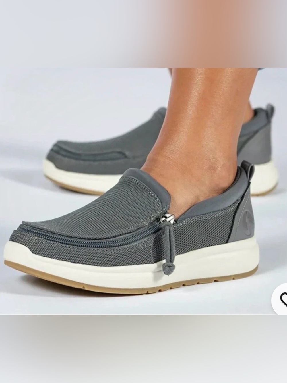 Billy's Footwear Women Comfort Moc Slip On Adaptive Shoe Charcoal Size 6.5